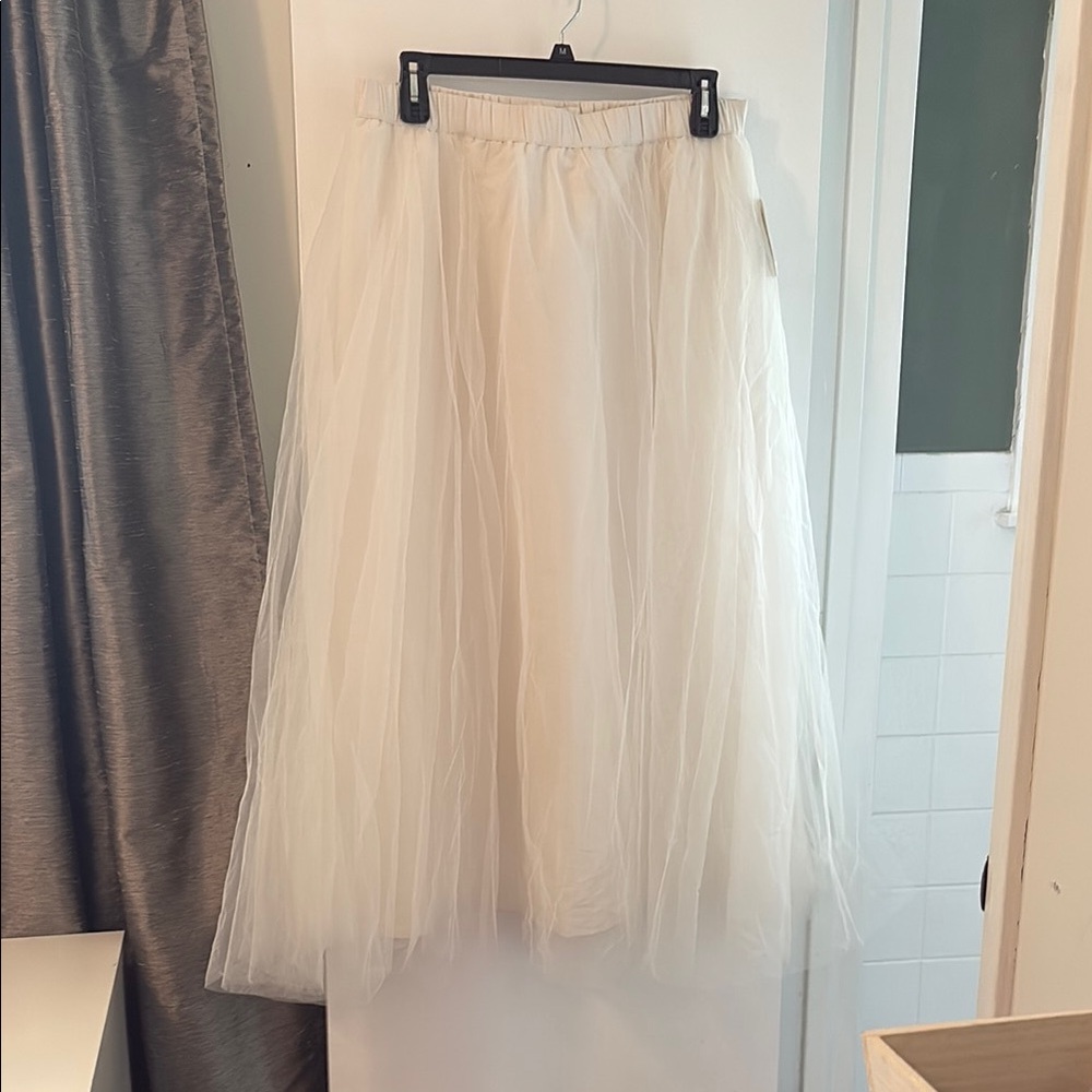 A New Day Cream A-Line Midi Skirt